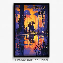 Art Poster - Reflecting Swamp (Psychedelic Trippy Weird 11x17 Print)