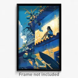 Brazilian Movie Poster - Shiny Terrace (Brazil Psychedelic Art Retro Film Print)