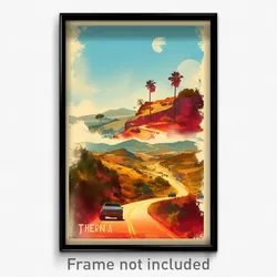 Spanish Movie Poster - Glitchy Road (Spain Psychedelic Art Retro Film Print)