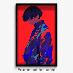 Art Poster - Boy Feeling Negative Wearing Aged Track Uniform (Print)