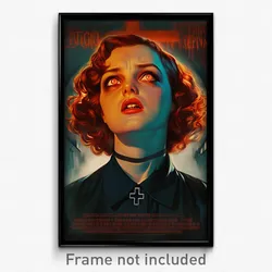 German Movie Poster - Woman Feeling Frustrated, Black Cross Choker (Art Print)