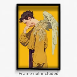 Art Poster - Man Feeling Pity Wearing Outgoing Yellow Wings (Art Print)