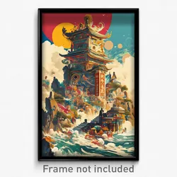 Vietnamese Movie Poster - Round Fort (Vietnam Psychedelic Art Retro Film Print)