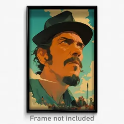French Movie Poster - Man Feeling Grouchiness, Jagged Cabbie Hat (Art Print)