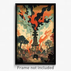 French Movie Poster - Black Graveyard (France Psychedelic Art Retro Film Print)