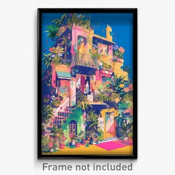 Art Poster - Stimulating House (Psychedelic Trippy Weird 11x17 Print)