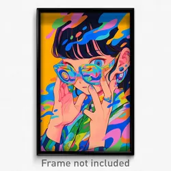 Art Poster - Woman Feeling Hopeless Wearing Urban Rectangular Eyewear (Print)