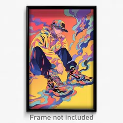 Anime Art Poster - Man Feeling Sullenness Wearing Strong Sneakers (Print)
