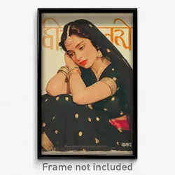 Bollywood Movie Poster - Girl Feeling Contentment, Awesome Black Socks (Print)