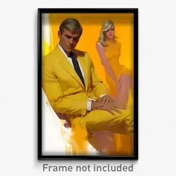 Art Poster - Man Feeling Amusement Wearing Acceptable Yellow Dress (Print)