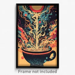 Movie Art Poster - Digital Wire Frame Hot Tea (Psychedelic Retro Film Print)