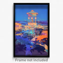 Icelandic Movie Poster - Glitch Art Gazebo (Iceland Retro Film Art Print)