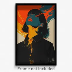 Greek Movie Poster - Girl Feeling Unsettled, Thick Tented Shirt (Art Print)