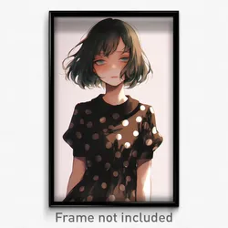 Anime Art Poster - Boy Feeling Guilt Wearing Gloomy Polka Dot Dress (Print)