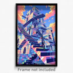 Art Poster - Wicked Ziggurat (Psychedelic Trippy Weird 11x17 Print)