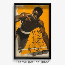 Brazilian Movie Poster - Man Feeling Puzzled, Black And White Purple Leotard