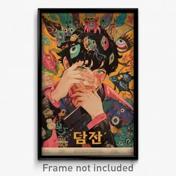 Korean Movie Poster - Boy Feeling Pensiveness, Stylish Pink Scarf (Art Print)
