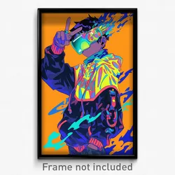 Anime Art Poster - Boy Feeling Amusement Wearing Fabulous Visor Armor (Print)