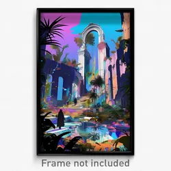 Art Poster - Majestic Retreat (Psychedelic Trippy Weird 11x17 Print)