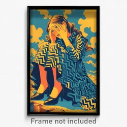 Greek Movie Poster - Girl Feeling Brazen, Zigzag Clothes Writing (Art Print)