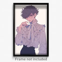 Anime Art Poster - Boy Feeling Troubled Wearing Awesome Frilled Shirt (Print)