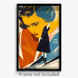 French Movie Poster - Woman Feeling Guilt, Candid Platform Boots (Art Print)