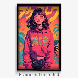 Thai Movie Poster - Woman Feeling Cheeky, Memorable Cropped Hoodie (Art Print)
