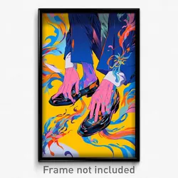Anime Art Poster - Man Feeling Shy Wearing Zesty Toeless Footwear (Print)