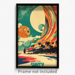 Bollywood Movie Poster - Shifty River (India Retro Hindi Film Art Print)