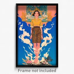Thai Movie Poster - Woman Feeling Remorse, Kaleidoscopic High Waist Shorts