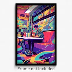 Art Poster - Wiry 50'S Diner (Psychedelic Trippy Weird 11x17 Print)