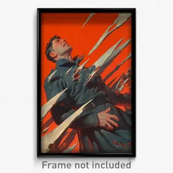 Movie Art Poster - Man Feeling Doubt, Bronze Torn Sleeves (Retro Film Print)