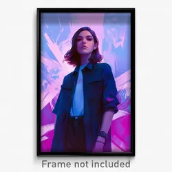 Movie Art Poster - Girl Feeling Offended, Grand Black Shirt (Retro Film Print)