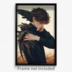 Art Poster - Boy Feeling Ennui Wearing Grizzled Feather Trimmed Sleeves (Print)