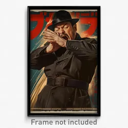 Hebrew Movie Poster - Man Feeling Yawning, Agile Black Armor (Israel Art Print)