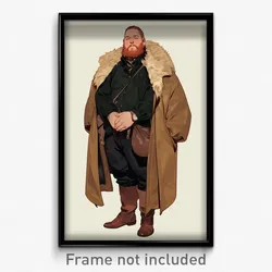 Art Poster - Man Feeling Pleased Wearing Periodic Winter Coat