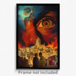 Hebrew Movie Poster - Sentimental Rome (Israel Psychedelic Art Retro Film Print)