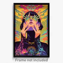Mexican Movie Poster - Woman Feeling Relieved. Sleeveless Turtleneck Leotard