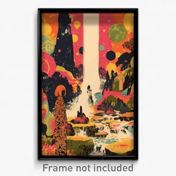 German Movie Poster - Plush Falls (Germany Psychedelic Art Retro Film Print)