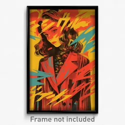 Brazilian Movie Poster - Woman Feeling Angry, Warm Red Coat (Brazil Art Print)