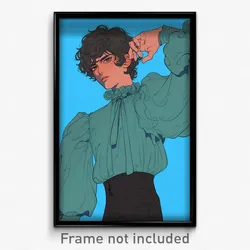 Art Poster - Boy Feeling Strong Wearing Majestic Frilled Sleeves (Print)