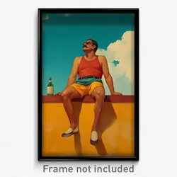 Mexican Movie Poster - Man Feeling Relaxed, Stunning Shorts (Mexico Art Print)