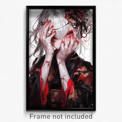 Anime Art Poster - Woman Feeling Negative Wearing Cherry Juliet Sleeves (Print)
