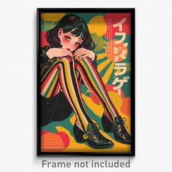 Greek Movie Poster - Woman Feeling Worried, Glorious Striped Legwear (Art Print)