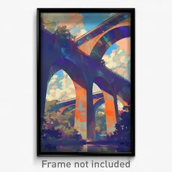 Art Poster - Neat Viaduct (Psychedelic Trippy Weird 11x17 Cartoon Print)