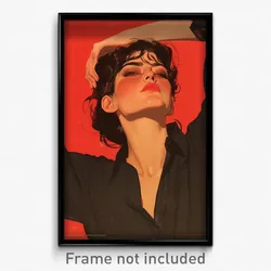 Spanish Movie Poster - Woman Feeling Careless, Notable Black Scrunchie (Print)