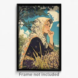 Indonesian Movie Poster - Woman Feeling Pensiveness, Royal Hooded Cape (Print)