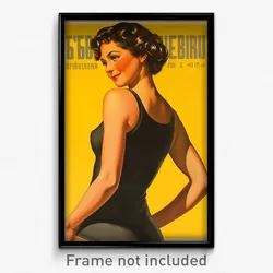German Movie Poster - Woman Feeling Enthusiasm, Able Black Undershirt (Print)