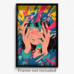 Brazilian Movie Poster - Girl Feeling Distracted, Awesome Aqua Gloves (Print)