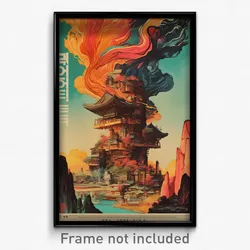 Korean Movie Poster - Coarse Chasm (Korea Psychedelic Art Retro Film Print)